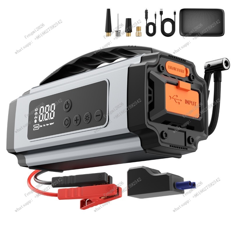 Portable Jump Starter - Inflador de Neumáticos Portátil para Auto,