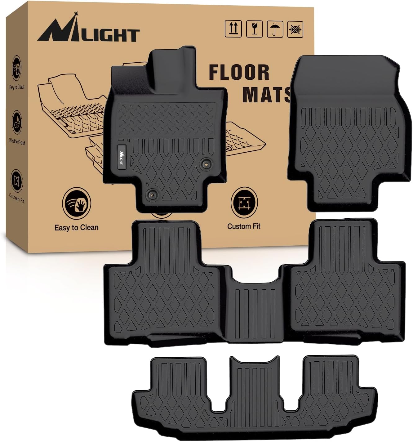 Car Floor Mat Rubber - Tapetes de Piso TPE Nilight a