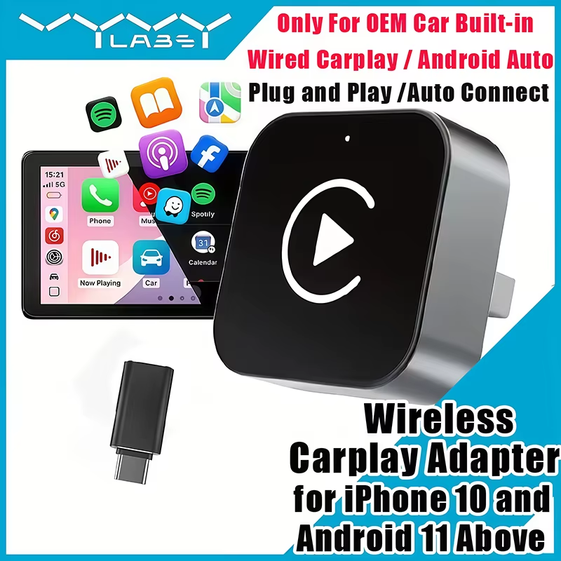 Car Accessories Usa - Adaptador Inalámbrico CarPlay 2 en 1,