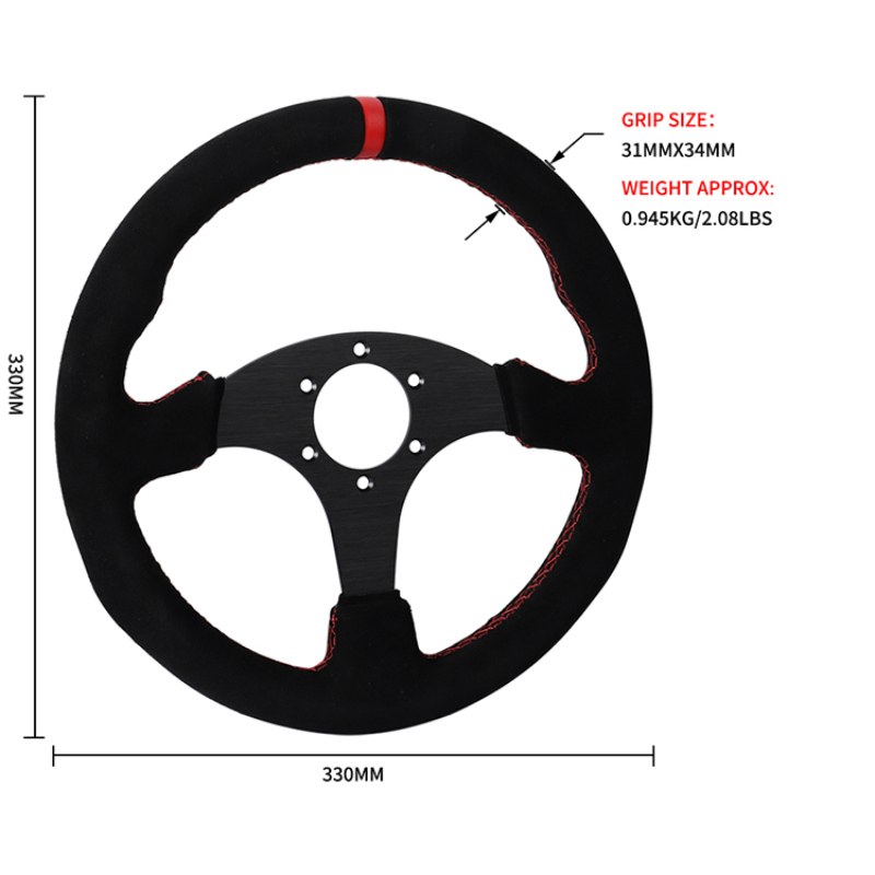 Car Accessories Racing - Volante Deportivo de Gamuza con Soporte