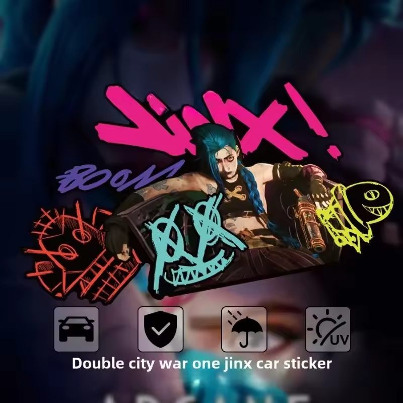 Car Accessories Window - Pegatina Reflectante de Graffiti Arcane Jinx