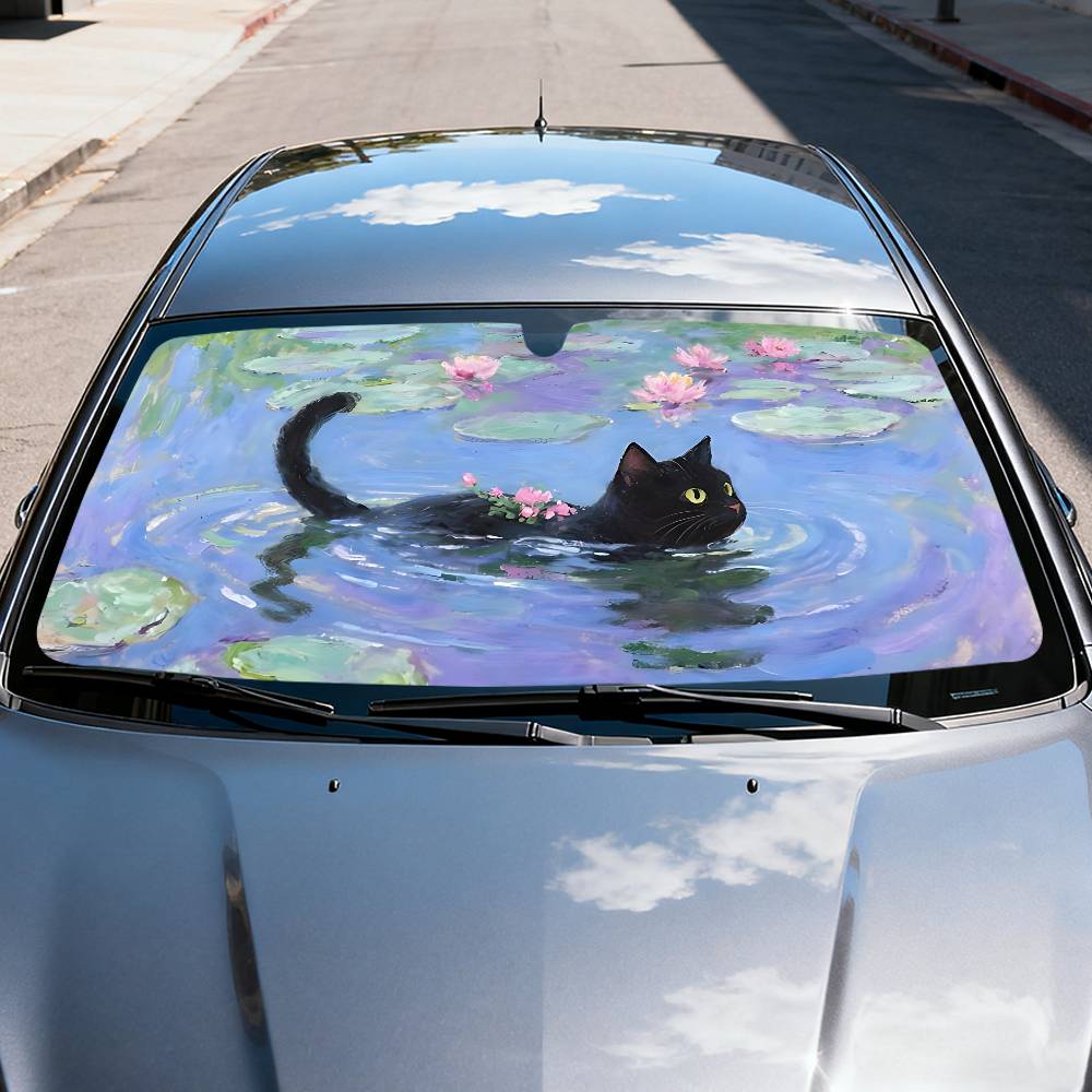 Gato de dibujos animados en ho - Car Accessories Window reseña y precio