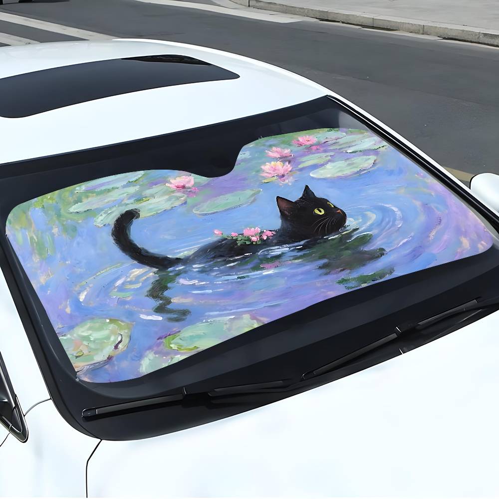 Gato de dibujos animados en ho - Car Accessories Window reseña y precio
